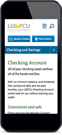 LGFCU Product Page Mobile View